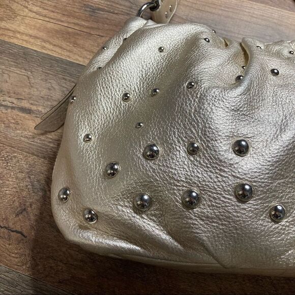 B. Makowsky Beaded Light Gold Tone Satchel EUC - Picture 3 of 11